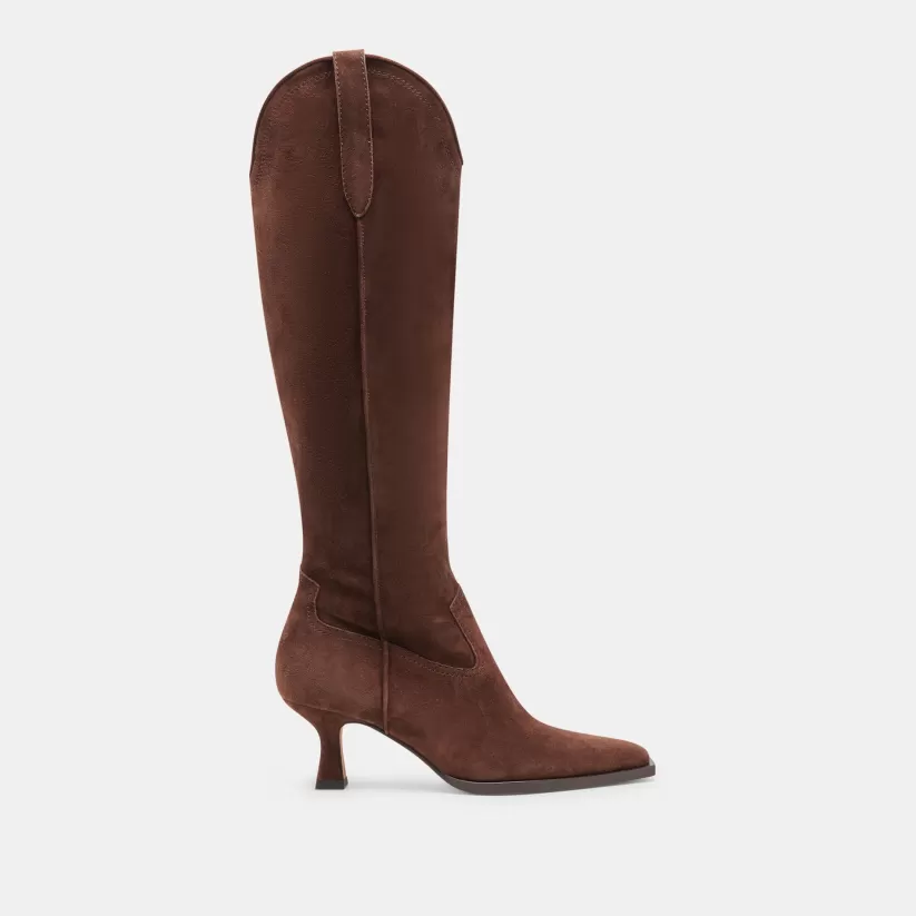 Western Inspired | Tall Boots | Dolce Vita ARIANA BOOTS DK BROWN SUEDE DKBROWNSUEDE