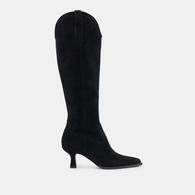 Western Inspired | Tall Boots | Dolce Vita ARIANA WIDE CALF BOOTS ONYX SUEDE ONYXSUEDE