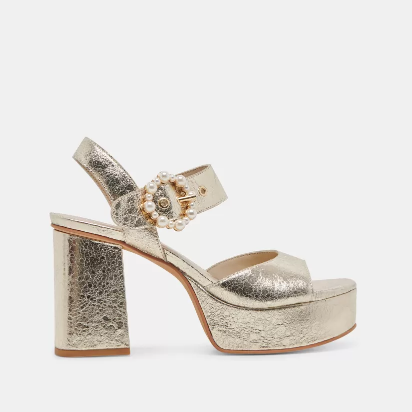 Make It Metallic | Heels | Dolce Vita BOBBY PEARL HEELS VINTAGE GOLD PEARLS VINTAGEGOLDPEARLS