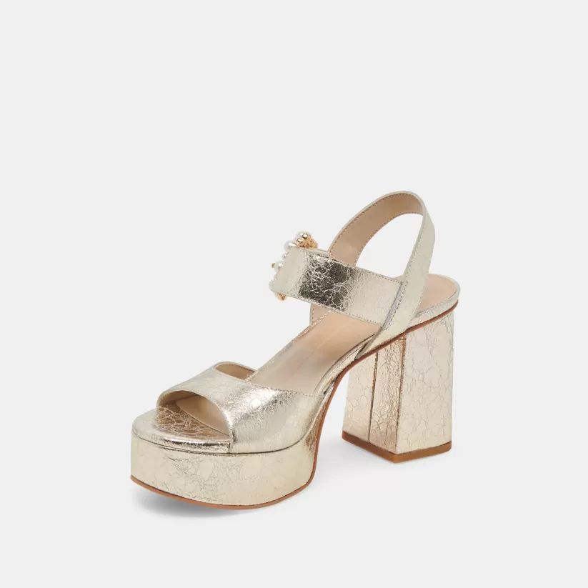 Make It Metallic | Heels | Dolce Vita BOBBY PEARL HEELS VINTAGE GOLD PEARLS VINTAGEGOLDPEARLS