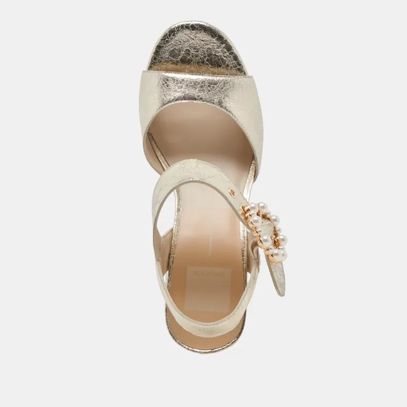Make It Metallic | Heels | Dolce Vita BOBBY PEARL HEELS VINTAGE GOLD PEARLS VINTAGEGOLDPEARLS