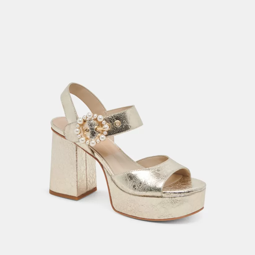 Make It Metallic | Heels | Dolce Vita BOBBY PEARL HEELS VINTAGE GOLD PEARLS VINTAGEGOLDPEARLS