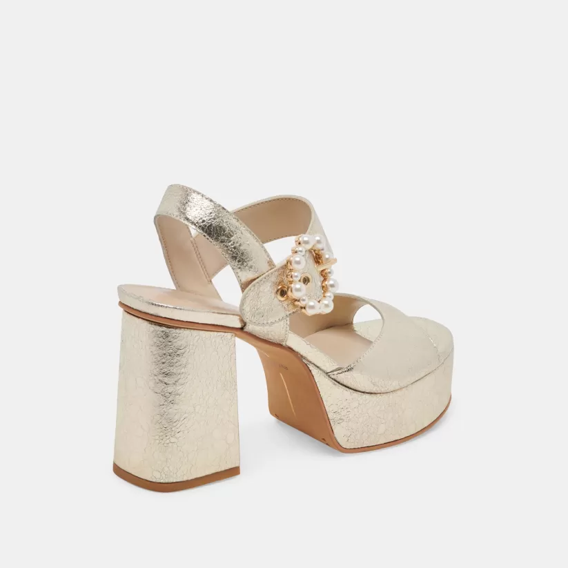 Make It Metallic | Heels | Dolce Vita BOBBY PEARL HEELS VINTAGE GOLD PEARLS VINTAGEGOLDPEARLS