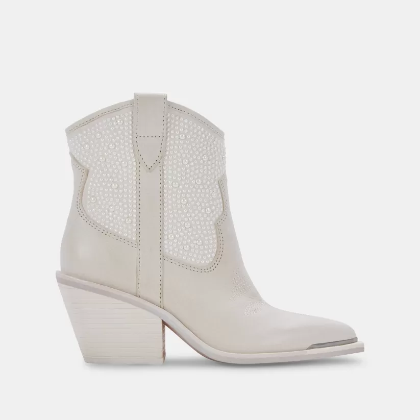 Western Inspired | Dolce Vita NASHE BOOTIES OFF WHITE PEARLS OFFWHITEPEARLS