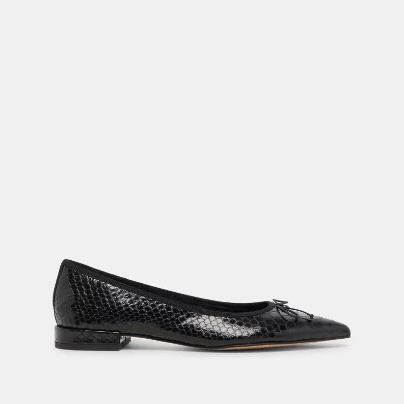 Ballet Flats | Flats & Loafers | Dolce Vita PALANI BALLET FLATS MIDNIGHT SNAKE EMBOSSED MIDNIGHTSNAKEEMBOSSED