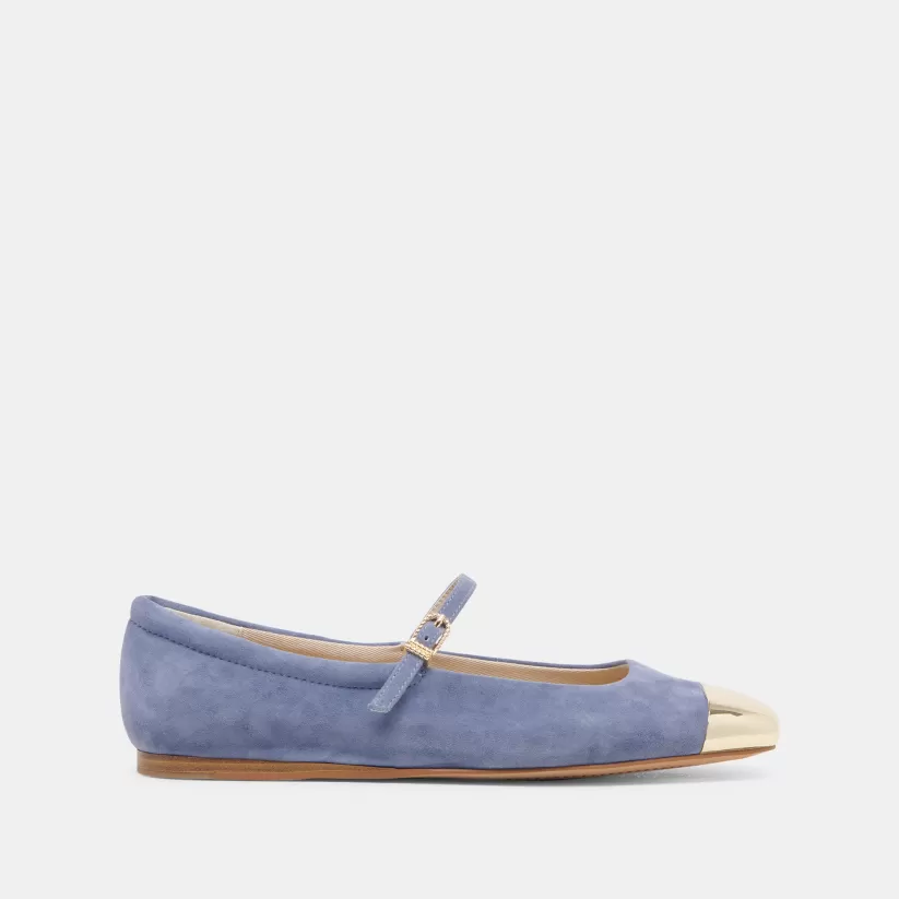 Mary Janes | Ballet Flats | Dolce Vita REYES TOE CAP BALLET FLATS BLUEBELL SUEDE BLUEBELLSUEDE