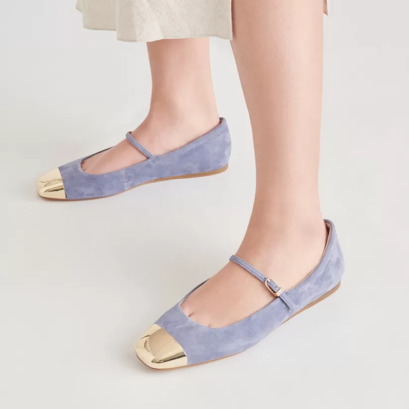 Mary Janes | Ballet Flats | Dolce Vita REYES TOE CAP BALLET FLATS BLUEBELL SUEDE BLUEBELLSUEDE