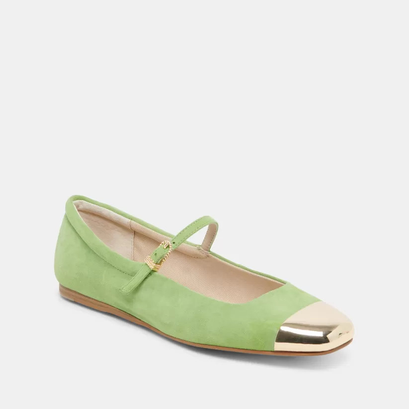 Mary Janes | Ballet Flats | Dolce Vita REYES TOE CAP BALLET FLATS LIME SUEDE LIMESUEDE